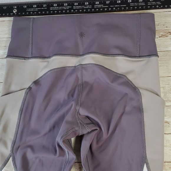 Athleta Colorblock Up For Anything 7/8 Tight,‎ Silver Bells SIZE S Grey 209921 - Picture 8 of 12